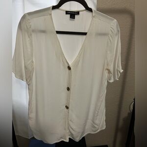 Something Navy Button Down Top